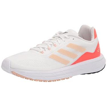 Imagem de adidas Tênis de corrida feminino Sl20.2, Branco/Halo Blush/Solar Red, 10