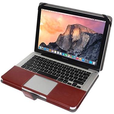 Imagem de Capa ultrafina de couro para notebook com fecho de pressão para capa traseira de telefone MacBook Pro de 15,4 polegadas (cor: marrom)