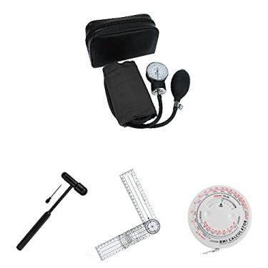 Imagem de Kit Fisioterapia Completo Esfigmo Martelo Goniometro Trena (Preto)