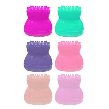 Imagem de 6 Esponjas de Silicone para Limpeza Facial, Massagem e Esfoliação, Formato Polvo