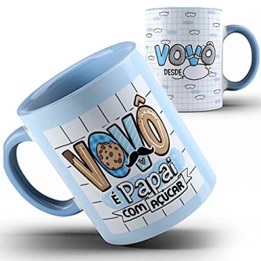 Imagem de Caneca azul vovô é papai com açúcar (envie data)