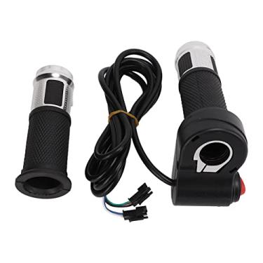Imagem de Electric Bicycle Throttle Grip 12V‑99V Universal 6 Core Electric Bike Throttle Handle with Two Section Three Speed Electric Bicycle Accessory(Silver) Electric Bicycle Modification Accessories