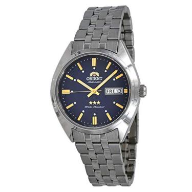 Imagem de Relógio automático masculino Orient RA-AB0E08L com mostrador azul de aço inoxidável de 3 estrelas
