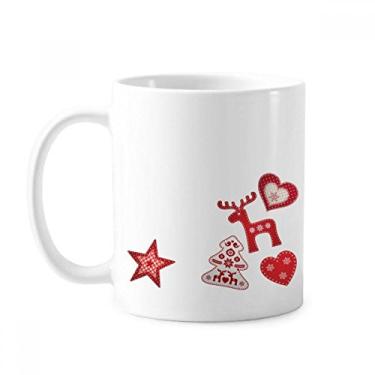 Imagem de Caneca Merry Christmas Red Moose Star cerâmica cerâmica xícara de café porcelana louça