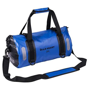 Imagem de WILD HEART Bolsa esportiva impermeável 20L 30L 40L com alças de ombro de costura soldada, bolso de malha para caiaque, camping, passeios de barco, bicicleta, motocicleta, blue, 20L