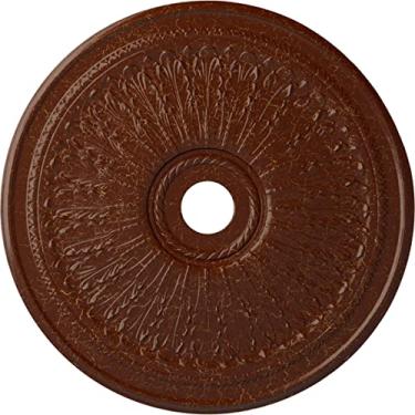 Imagem de Medalhão de teto Ekena Millwork CM29OABMC Oakleaf, 29 1/8"OD x 3 5/8" ID x 1" P (serve em toldos de até 6 1/4"), rachadura de mogno polida à mão