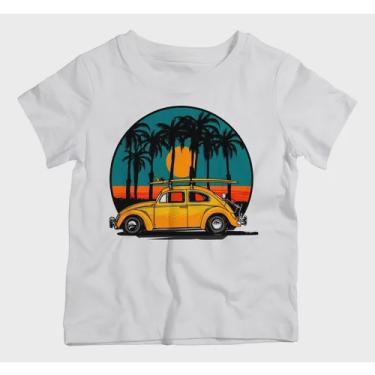 Imagem de Camiseta Infantil Menino Carro Fusca Surf Prancha Tropical