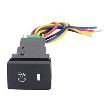 Imagem de Shanrya Interruptor de botão, interruptor de lâmpada de neblina ecológico durável resistente à corrosão ABS com cabo para carro