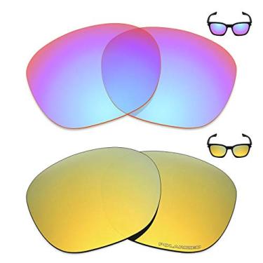 Imagem de Mryok+ 2 pares de lentes polarizadas de substituição para óculos de sol Oakley Garage Rock - Rosa Cobalto/Ouro 24K