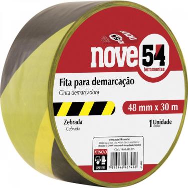 Imagem de Fita Adesiva Zebrada Para Demarcação 48MM X 30M  10.65.483.075 - Nove54 Nove54