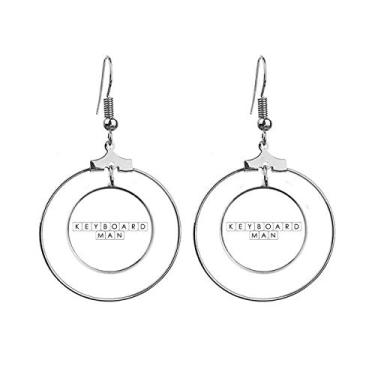 Imagem de Chaveiro masculino Art Déco, brincos modernos, pendurados, argola, joias, círculos