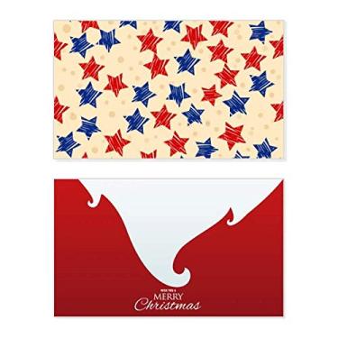 Imagem de Pentagrama Azul Vermelho Elementos País Feriado Feliz Natal Cartão de Parabéns Mensagem de Natal