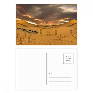 Imagem de Mapa Desert Along the Way to the Silk Road cartão postal de aniversário cartão de agradecimento