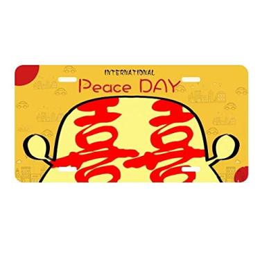 Imagem de DIYthinker Casamento Palavras chinesas de desejos Xi Celebrate Placa de licença Etiqueta Decoração de carro Dia da Paz