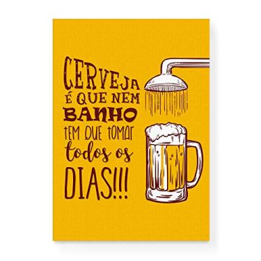 Imagem de Arte Maníacos Quadro Decorativo em Tela Canvas Cerveja É Que Nem Banho - 23x16,25cm