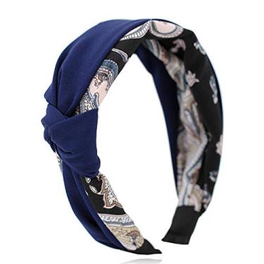 Imagem de Bandanas de cabelo simples e largas, nó de plástico rígido, faixa de cabelo para mulheres e meninas, acessórios de cabelo, faixas de cabelo (cor-1)