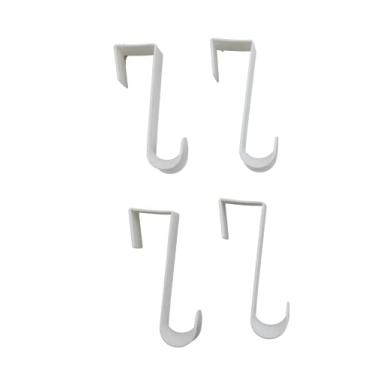 Imagem de Cabides para pendurar sobre a porta, cabide de lavanderia de plástico branco, pacote com 4 casacos, toalhas de roupas
