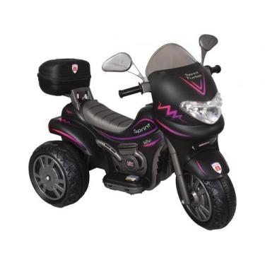 Moto Eletrica Infantil Biemme Sprint Turbo 12V Capacete Azul na