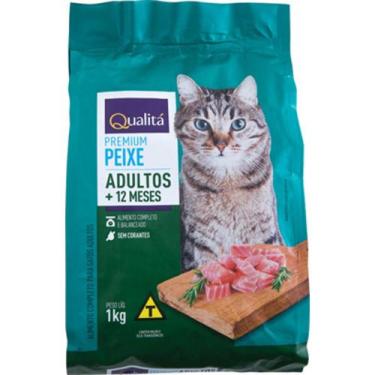 Imagem de Alimento Para Gatos Adultos 12+ Peixe Qualitá Pacote 1Kg - Folhagens E