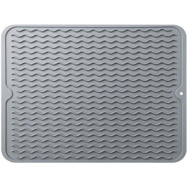 Imagem de Tapete Escorredor De Louças De Silicone Retangular Max Clean Preto 40x30cm CK6289 Clink