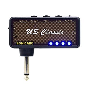 Imagem de SONICAKE Amplificador de fone de ouvido de guitarra, mini amplificador de fone de ouvido de guitarra clássico recarregável, bolso plug-in para quarto, overdrive, efeitos de reverberação