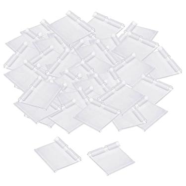 Imagem de Suporte de Etiqueta de Etiqueta de Preço de Prateleira de PVC Transparente com 50 Unidades para Armazém de Lojas Durável - 50x42mm