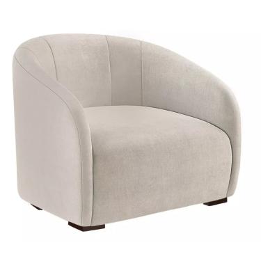 Imagem de Poltrona Decorativa Julia Suede Bege - LM DECOR