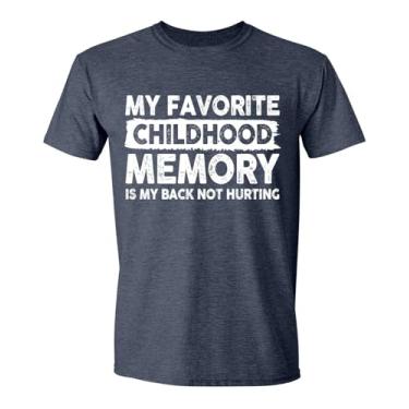 Imagem de Camiseta masculina feminina My Favorite Childhood Memory is My Back Not Hurting, Azul-marinho mesclado, G