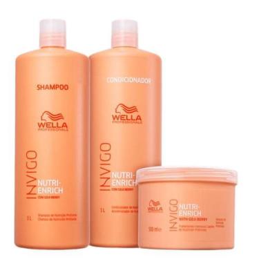 Imagem de Kit Wella Professionals Invigo Nutri-Enrich Shampoo Condicionador E Má