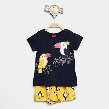 Imagem de Conjunto Infantil Kyly Tucano Camiseta + Short Menina-Feminino
