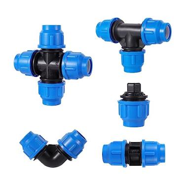 Imagem de Garden Home 20/25/32/40/50 mm Junta de válvula esférica de tubo PE Conector rápido acessórios de desviador de tubos de água de irrigação agrícola Acessórios de tubulação de água (Cor: T, Tamanho: 20