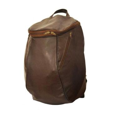 Imagem de Mochila Masculina De Couro Grande Cor Marrom Com Faixa Branca? Não