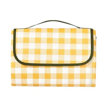 Imagem de Generic Cobertor de cobertor de acampamento à prova dwaterproof água dobrado leve moda portátil esteira de praia para primavera pesca, amarelo