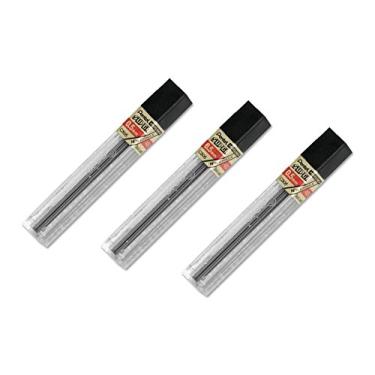 Imagem de Pentel Recargas de grafite 0,5 mm 4B, preto, 12 grafites por tubo (C505-4B) Pacote com 3