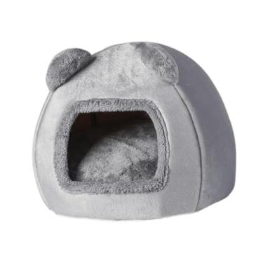 Imagem de Generic Pet Cat Dog House Indoor Pet Tenda Aconchegante Auto Aquecedor Macio Canil Cama Cama de Gato para Cães Gatinhos Interior Gatos Piso Exterior, Cinza