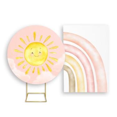 Imagem de Painel De Festa Redondo 1,50x1,50 + Painel Vertical 1,50x2,20 - Sol Cé