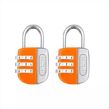 Imagem de 2un Cadeado 25mm Segredo Malas Mochila Armário Viagem Stam, Laranja