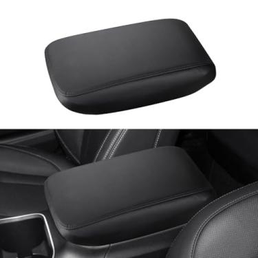 Imagem de INTGET Capa de console central de carro para Subaru Outback Legacy 2022 2020 2021 acessórios de couro capa de apoio de braço capa de tampa de descanso de braço protetor de assento (pontos pretos)
