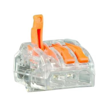Imagem de Kit 15 Conector Emenda Rápida Alavanca Borne 3 Fios Elétrico - DMTI