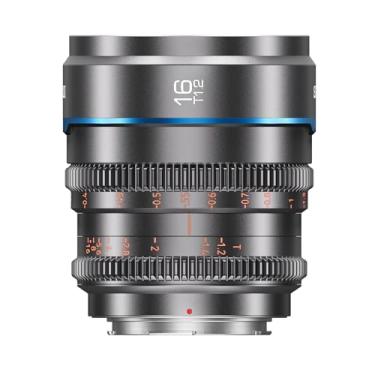 Imagem de SIRUI Night Walker 16 mm S35 Lente grande angular Cine, T1.2 Lente de foco manual de grande abertura para câmeras E Mount, FX30, ZVE-10, A6500, A6600 (MS16E-G, cinza metálico)