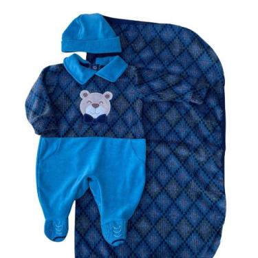 Imagem de Conjunto Saída Maternidade Macacão com Bordado de Urso 027-2 - Soninho
