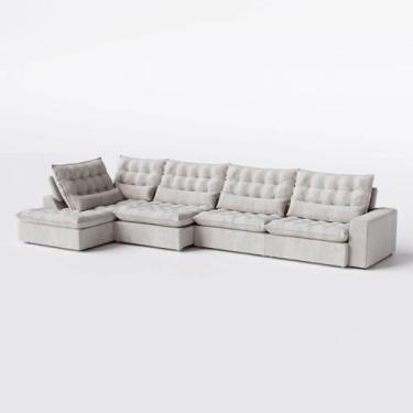 Imagem de Sofá Volt com Chaise 3,50m em Boucle Alaska Bege - Home Mobily