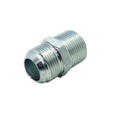 Imagem de CDQBWKJGFJ 1 peça adaptador de tubo 2.5 cm macho 37° Flare JIC (1-5/40.6 cm-12) x 2.5 cm macho NPT encaixe hidráulico de aço banhado