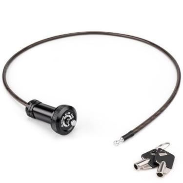 Imagem de KONG MING CAR Trava de cabo de bicicleta – Cabo de bloqueio de bicicleta na extremidade do guidão – Cadeado de corrente de bicicleta para capacete antifurto para barras de bicicleta de montanha