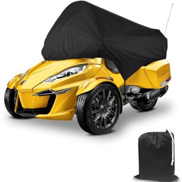 Imagem de XYZCTEM Capa Can-Am Spyder RT, meia capa de proteção solar e calor à prova d'água para ambientes externos, compatível com Can-Am Spyder RT 2020+ Limited, preta
