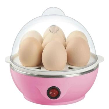 Imagem de Cozedor Elétrico de Ovos 220 V - Panela a Vapor para Cozimento Rápido e Saudável (Rosa)