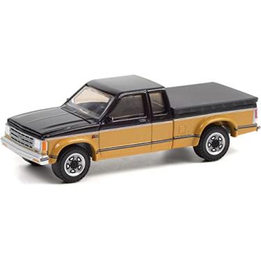Imagem de Greenlight 1990 Chevy S10 Tahoe Pickup Truck com Capota Tonneau Preto e Ouro, Coleção Blue Collar Série 9, 1/64, Diecast Metal, Metal e Borracha, Caminhão, Modelo de Caminhão, Adulto Unissex, Adulto