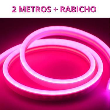 Imagem de KIT 1 a 10 Metros Mangueira Fita LED Neon Flex Rosa + Rabicho - LED Fo
