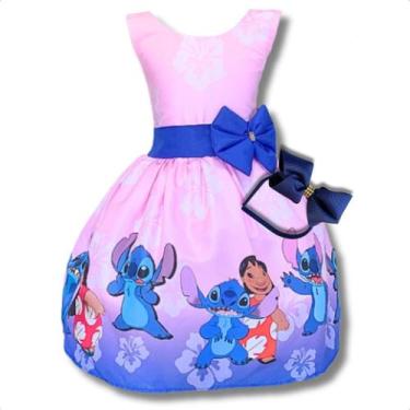 Imagem de Vestido Infantil Temático Lilo E Stitch Festa Luxo Aniversário - Peque