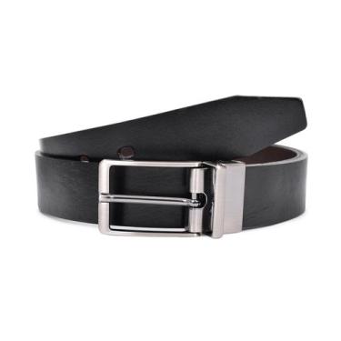 Imagem de Cinto Masculino La Couro Linha Dupla Face 35203, M, Preto, Caramelo